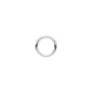 Jump ring, sterling silver, 10mm soldered round, 8mm inside diameter ...