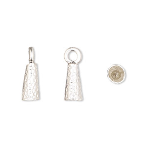 Cone, Hill Tribes, fine silver, 11x6mm notched cone with loop, 4mm inside diameter. Sold individually.