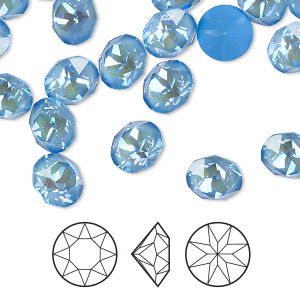 Chaton, Crystal Passions&reg;, crystal ocean DeLite, 8.16-8.41mm round (1088), SS39. Sold per pkg of 6.