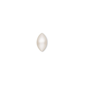 Flat back, Crystal Passions&reg;, cream pearl, foil back, 10x5.5mm navette (2208/4). Sold per pkg of 12.