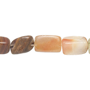 Bead, Italian &quot;onyx&quot; (onyx marble) (coated), large to extra-large tumbled pebble, Mohs hardness 3. Sold per 15-inch strand.