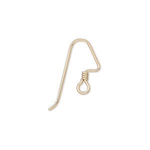 Ear wire, 14Kt gold-filled, 17mm perfect balance angular shape with 3mm coil and open loop, 20 gauge. Sold per pair.