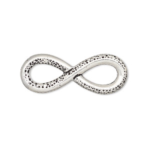 Focal, TierraCast&reg;, antique silver-plated pewter (tin-based alloy), 32x12mm two-sided textured and smooth infinity with cutouts. Sold per pkg of 10.