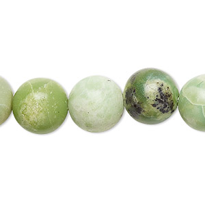 Bead, Chinese &quot;chrysoprase&quot; (serpentine) (natural), 11-12mm round, C- grade, Mohs hardness 2-1/2 to 6. Sold per 15-inch strand.