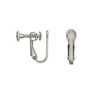 Clip-on findings Stainless Steel Silver Colored