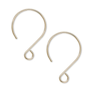 5 pairs support earring gold Fishhook earwires 24 10 mm