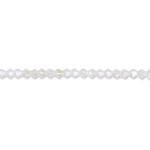 Bead, Crystal Passions&reg;, white opal shimmer 2X, 3mm bicone (5328). Sold per pkg of 48.