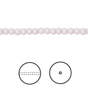 Pearl, Crystal Passions&reg;, iridescent dreamy rose, 3mm round (5810). Sold per pkg of 100.