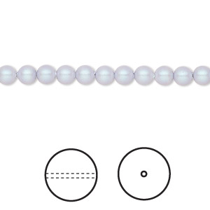 Pearl, Crystal Passions&reg;, iridescent dreamy blue, 4mm round (5810). Sold per pkg of 100.