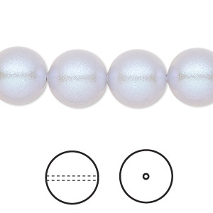 Pearl, Crystal Passions&reg;, iridescent dreamy blue, 12mm round (5810). Sold per pkg of 10.