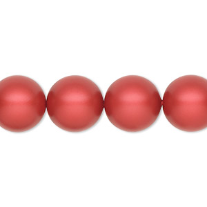 Pearl, Crystal Passions&reg;, rouge, 12mm round (5810). Sold per pkg of 10.