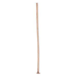 Head pin, antique copper-plated brass, 1-1/2 inches, 21 gauge. Sold per pkg of 100.