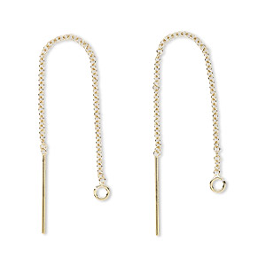 Ear thread, 14Kt gold-filled, 2-1/2 inches with cable chain and open loop. Sold per pair.