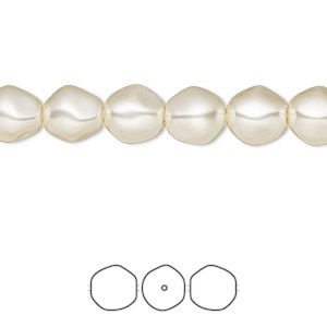 Pearl, Crystal Passions&reg;, cream, 8mm baroque round (5841). Sold per pkg of 10.