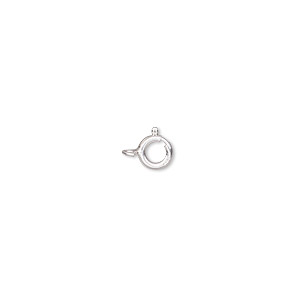Clasp, springring, sterling silver, 5mm light weight. Sold per pkg of 10.