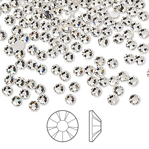 Flat back, Crystal Passions® rhinestone, crystal AB, foil back, 4.6-4.8mm  light round stone (1098), SS20. Sold per pkg of 48. - Fire Mountain Gems  and Beads