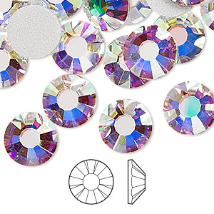 Preciosa Maxima Flatback Rhinestones - Choose Your Size - Color: Crystal AB  - 144 Pieces (SS16 (3.80-4.00mm))