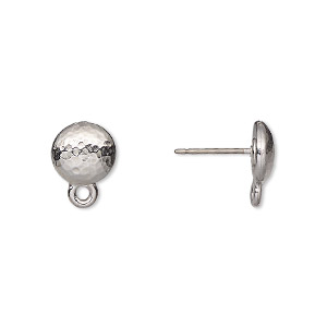 Earstud Components Rhodium-plated Silver Colored