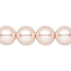 Pearl, Preciosa Czech crystal, rosaline, 12mm round. Sold per pkg of 10.