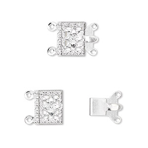 Box (Tab) Clasp Silver Plated/Finished Silver Colored