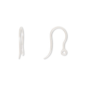 Ear wire, acrylic, clear, 17mm fishhook with closed loop, 20 gauge ...