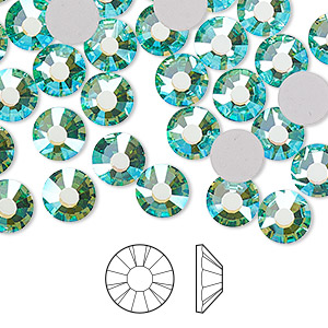 Beadsland beadsland Flat Back Crystal Rhinestones Round Gems, Blue