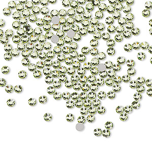 Flat back, Dance With Me&#153; crystal rhinestone, peridot, foil back, 2.3-2.5mm rose, SS8. Sold per pkg of 144 (1 gross).