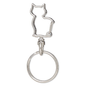 Key chain, imitation rhodium-finished steel and pewter (zinc-based  alloy), 3x1 inches with 31x18mm self-closing hook and 30mm split ring with  swivel. Sold individually. - Fire Mountain Gems and Beads