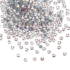 Flat back, Dance With Me&#153; crystal hotfix rhinestone, crystal AB, foil back, 1.9-2.1mm rose, SS6. Sold per pkg of 144 (1 gross).