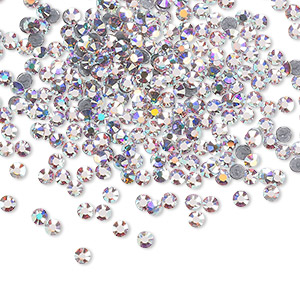 Flat back, Dance With Me&#153; crystal hotfix rhinestone, crystal AB, foil back, 2.3-2.5mm rose, SS8. Sold per pkg of 144 (1 gross).