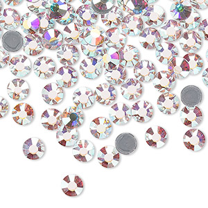 Flat back, Dance With Me&#153; crystal hotfix rhinestone, crystal AB, foil back, 4.6-4.8mm rose, SS20. Sold per pkg of 144 (1 gross).