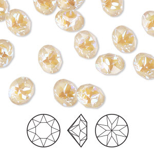 Chaton, Crystal Passions&reg;, ivory cream DeLite, 8.16-8.41mm round (1088), SS39. Sold per pkg of 6.