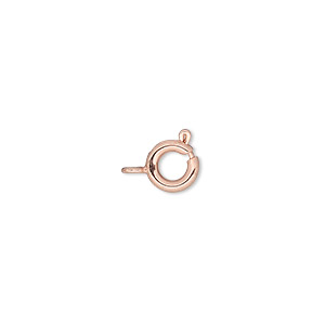 Clasp, springring, copper-plated brass, 7mm. Sold per pkg of 10.