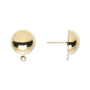 Ball and Half Ball Gold Plated/Finished Gold Colored