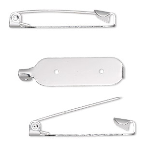 Pin back, stainless steel, 3/4 inch. Sold per pkg of 10. - Fire