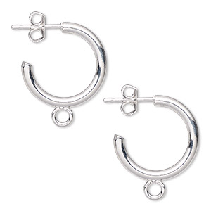 Ear wire, silver-plated brass, 27x17mm teardrop hoop, 23 gauge. Sold ...