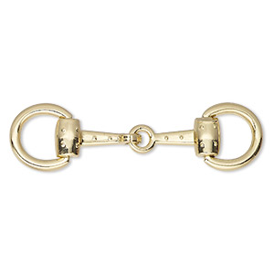 Focal, gold-finished &quot;pewter&quot; (zinc-based alloy), 2-1/2 x 11/16-inch snaffle bit. Sold individually.