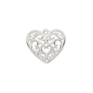 Charm, sterling silver, 11x9mm 4-leaf clover. Sold per pkg of 2. - Fire Mountain Gems and Beads