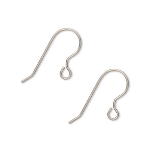 Hook Ear Wire Findings Titanium Silver Colored