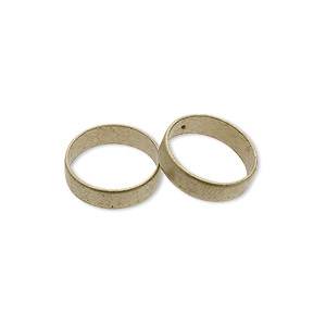 Ring, unpolished raw brass, 5mm wide, size 6. Sold per pkg of 2.