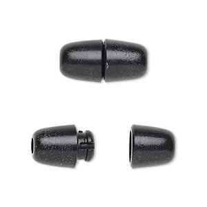 Clasp, buckle, plastic, black, 65x32mm with 25x3mm hole. Sold per pkg of 2.  - Fire Mountain Gems and Beads