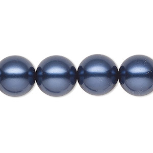 Pearl, Preciosa Czech crystal, blue, 12mm round. Sold per pkg of 30.