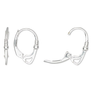 Earring Findings, Classic Leverback 16x10mm, 2 Pieces, Sterling Silver