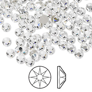 Flat back, Crystal Passions® hotfix rhinestone, crystal clear, foil back,  2.3-2.5mm round rose (2038), SS8. Sold per pkg of 144 (1 gross). - Fire  Mountain Gems and Beads