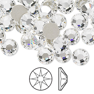 Flat back, Crystal Passions®, crystal clear, foil back, 3.8-4mm round rose  (2088), SS16. Sold per pkg of 144 (1 gross). - Fire Mountain Gems and Beads