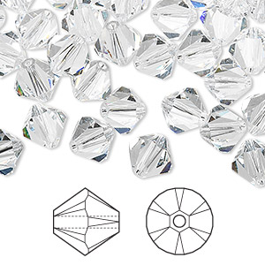 Bead, Crystal Passions&reg;, crystal clear, 8mm bicone (5328). Sold per pkg of 288 (2 gross).