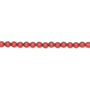 Pearl, Crystal Passions&reg;, rouge, 3mm round (5810). Sold per pkg of 1,000.