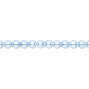 Pearl, Crystal Passions&reg;, light blue, 4mm round (5810). Sold per pkg of 500.