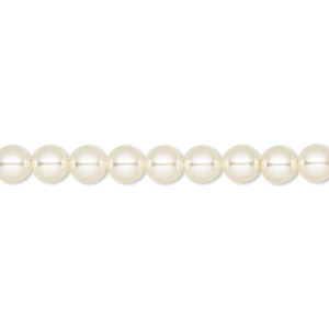 Pearl, Crystal Passions&reg;, cream, 5mm round (5810). Sold per pkg of 500.