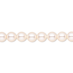 Pearl, Crystal Passions&reg;, creamrose, 6mm round (5810). Sold per pkg of 500.